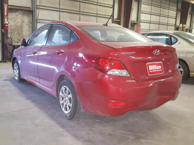 KMHCT4AE3CU243784 - 2012 HYUNDAI ACCENT GLS RED photo 3