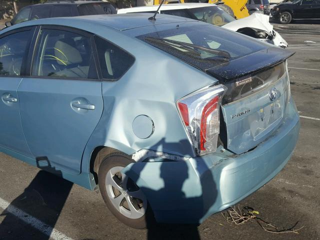 JTDKN3DU9E1829921 - 2014 TOYOTA PRIUS GREEN photo 9