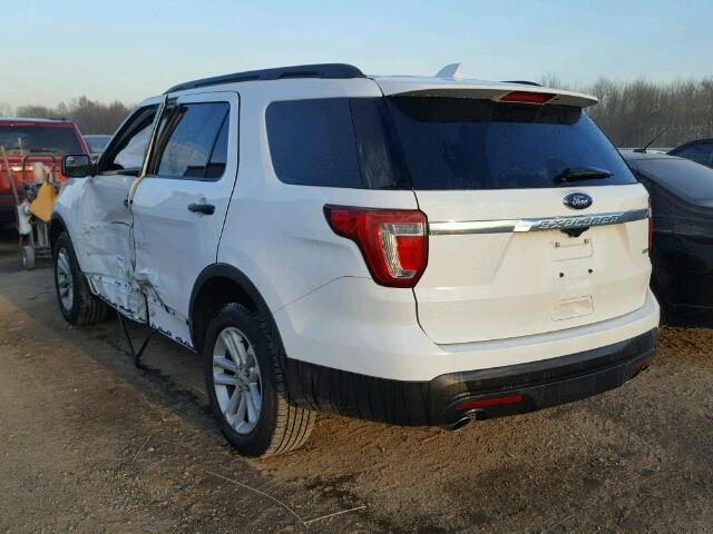 1FM5K8B89HGB76481 - 2017 FORD EXPLORER WHITE photo 3