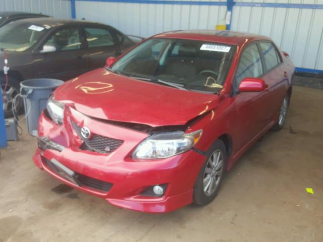 2T1BU4EEXAC483206 - 2010 TOYOTA COROLLA BA RED photo 2