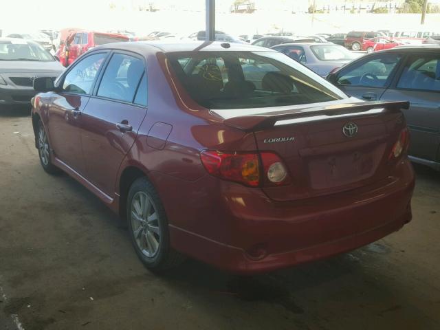 2T1BU4EEXAC483206 - 2010 TOYOTA COROLLA BA RED photo 3