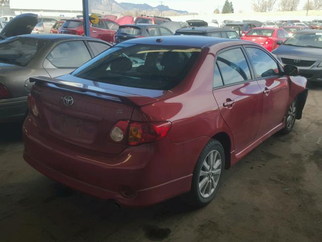 2T1BU4EEXAC483206 - 2010 TOYOTA COROLLA BA RED photo 4