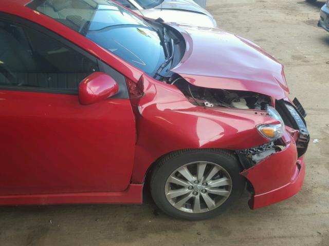 2T1BU4EEXAC483206 - 2010 TOYOTA COROLLA BA RED photo 9