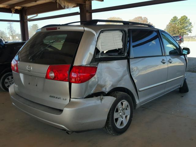 5TDZK23C17S098353 - 2007 TOYOTA SIENNA CE SILVER photo 4