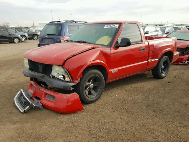 1GTCS14X738159706 - 2003 GMC SONOMA RED photo 2