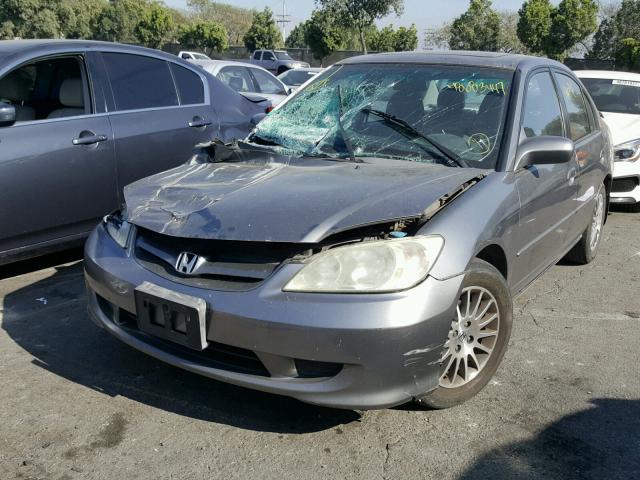 2HGES26795H551001 - 2005 HONDA CIVIC EX GRAY photo 2