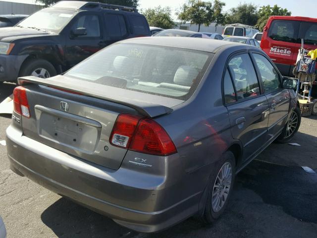 2HGES26795H551001 - 2005 HONDA CIVIC EX GRAY photo 4