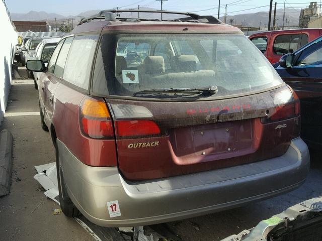 4S3BH665126608875 - 2002 SUBARU LEGACY OUT RED photo 3