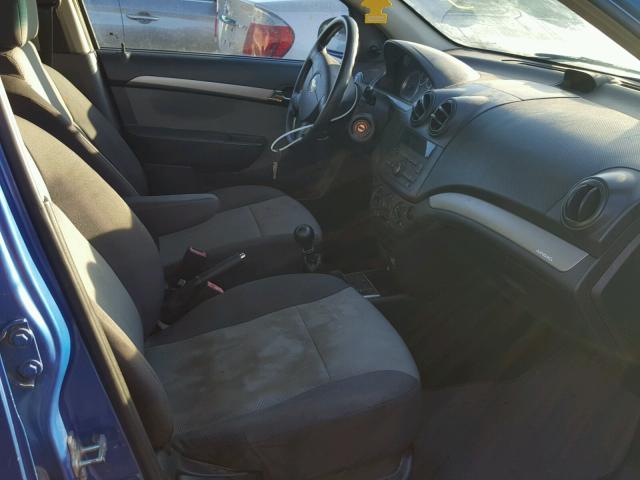 KL1TD66E69B336784 - 2009 CHEVROLET AVEO LS BLUE photo 5