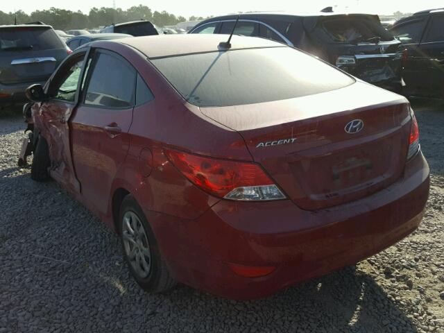 KMHCT4AE0DU581385 - 2013 HYUNDAI ACCENT GLS RED photo 3