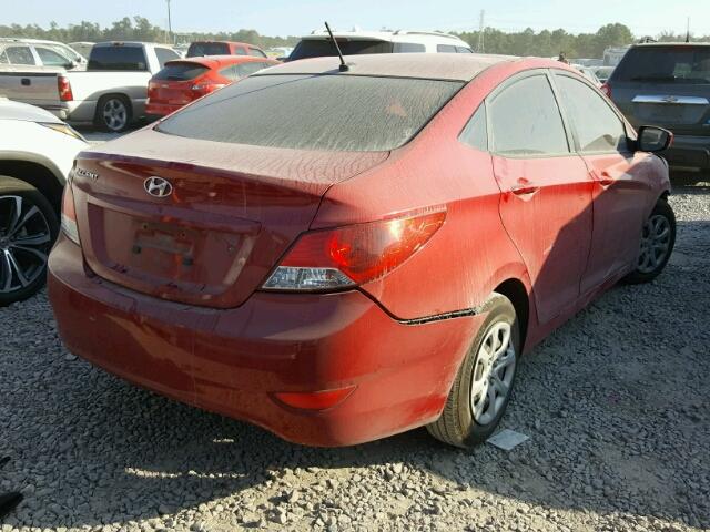 KMHCT4AE0DU581385 - 2013 HYUNDAI ACCENT GLS RED photo 4