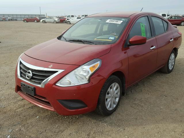 3N1CN7AP2FL931293 - 2015 NISSAN VERSA S RED photo 2