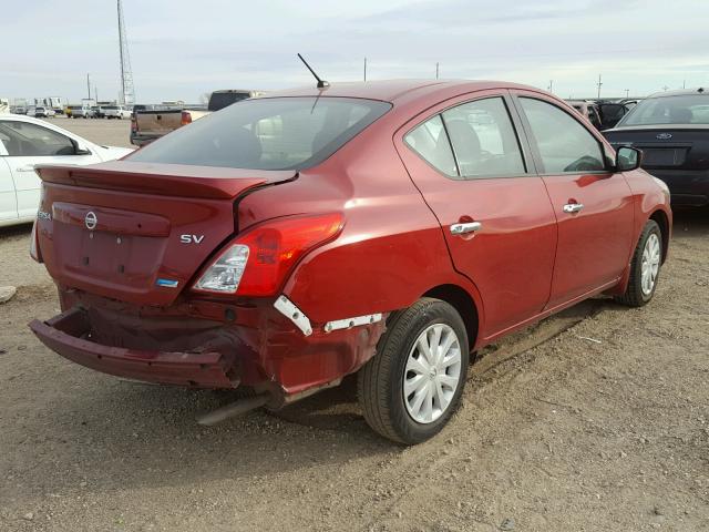 3N1CN7AP2FL931293 - 2015 NISSAN VERSA S RED photo 4