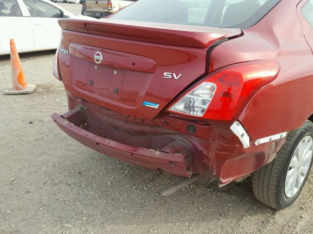 3N1CN7AP2FL931293 - 2015 NISSAN VERSA S RED photo 9