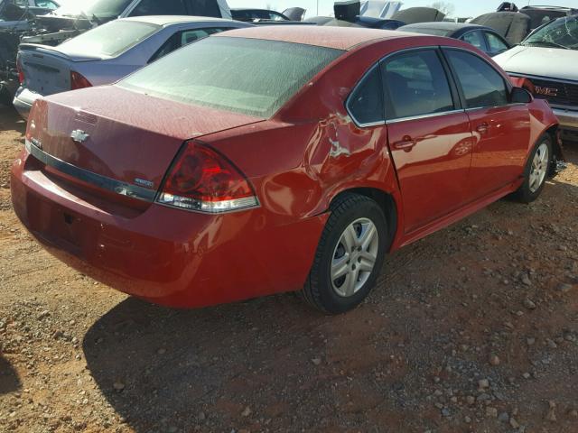 2G1WA5EK2A1102848 - 2010 CHEVROLET IMPALA LS RED photo 4