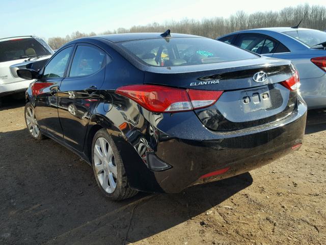 KMHDH4AE2BU103231 - 2011 HYUNDAI ELANTRA GL BLACK photo 3