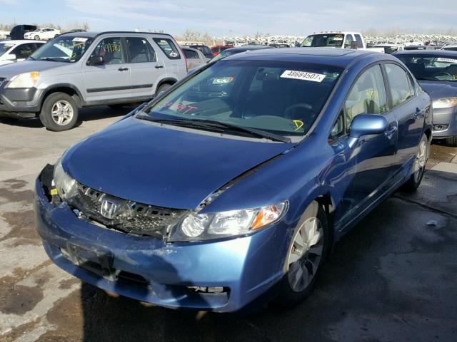 1HGFA16889L003588 - 2009 HONDA CIVIC EX RED photo 2