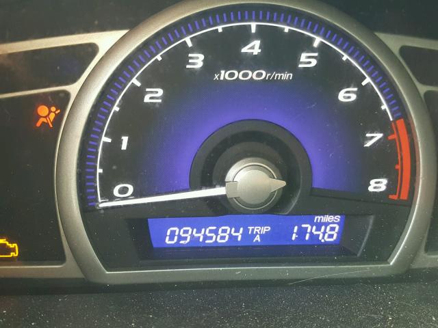 1HGFA16889L003588 - 2009 HONDA CIVIC EX أحمر صورة 8