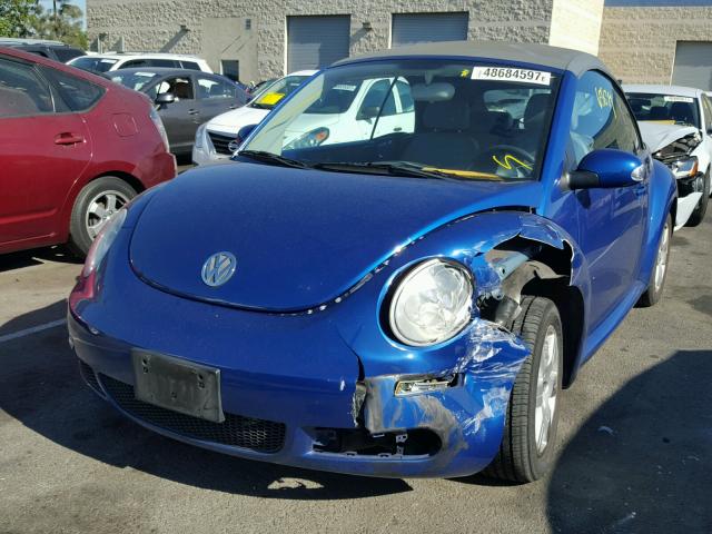 3VWRG31Y37M422826 - 2007 VOLKSWAGEN NEW BEETLE BLUE photo 2