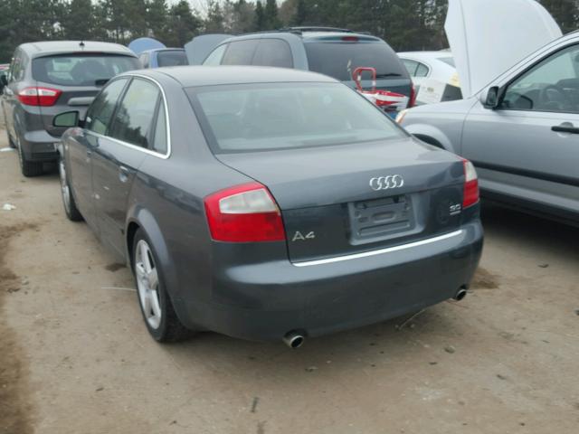 WAULT68E72A237487 - 2002 AUDI A4 3.0 QUA GRAY photo 3