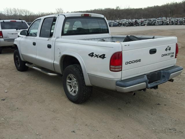 1D7HG48N63S172750 - 2003 DODGE DAKOTA QUA WHITE photo 3