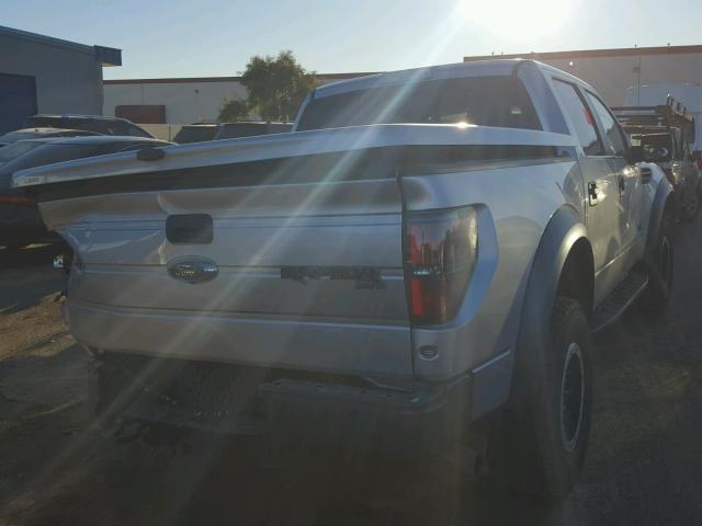 1FTFW1R64EFC34717 - 2014 FORD F150 SVT R SILVER photo 4