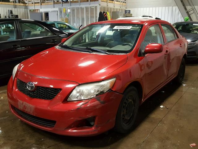 1NXBU40E59Z072961 - 2009 TOYOTA COROLLA BA RED photo 2