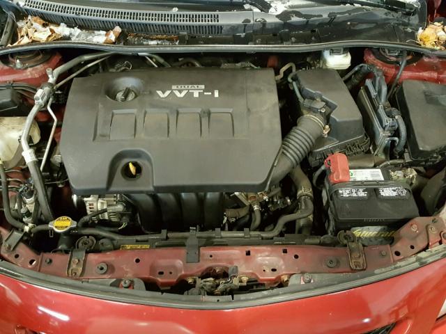 1NXBU40E59Z072961 - 2009 TOYOTA COROLLA BA RED photo 7