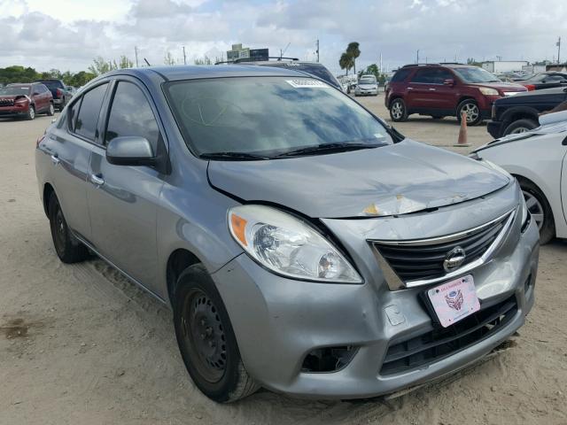 3N1CN7AP4EL813826 - 2014 NISSAN VERSA S GRAY photo 1