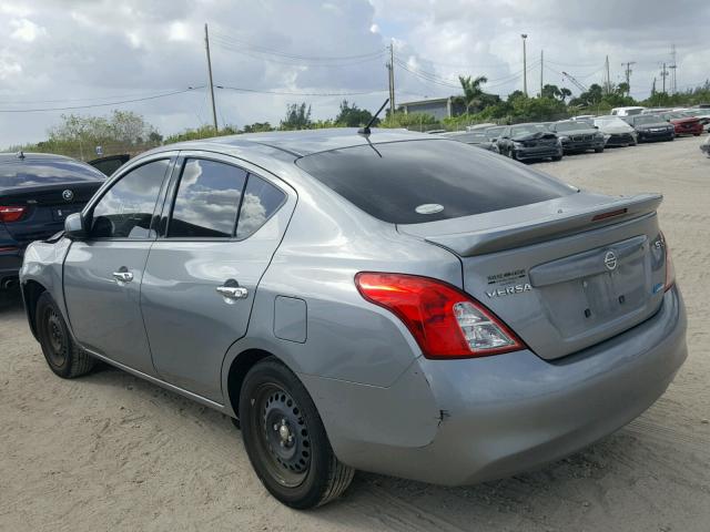 3N1CN7AP4EL813826 - 2014 NISSAN VERSA S GRAY photo 3