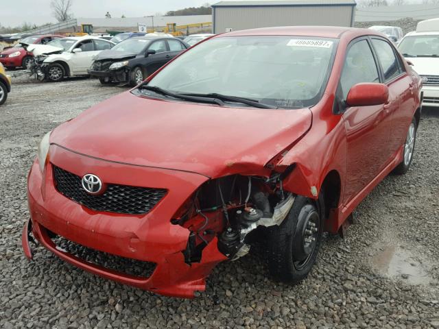 1NXBU4EE9AZ324949 - 2010 TOYOTA COROLLA BA RED photo 2