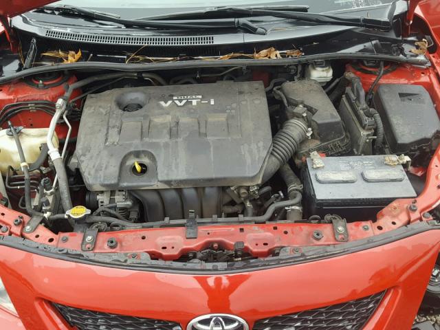 1NXBU4EE9AZ324949 - 2010 TOYOTA COROLLA BA RED photo 7