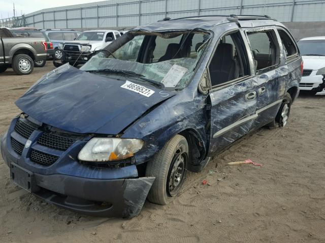 1D4GP25313B126940 - 2003 DODGE CARAVAN SE BLUE photo 2