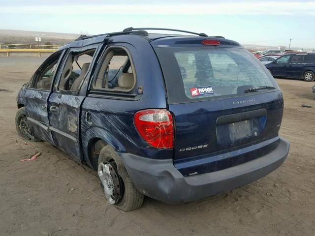 1D4GP25313B126940 - 2003 DODGE CARAVAN SE BLUE photo 3