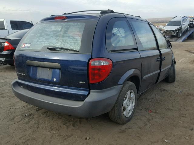 1D4GP25313B126940 - 2003 DODGE CARAVAN SE BLUE photo 4