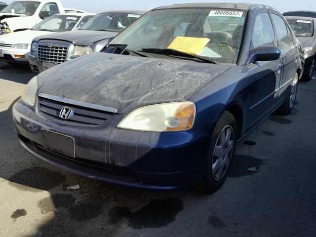 2HGES26761H562046 - 2001 HONDA CIVIC EX BLUE photo 2