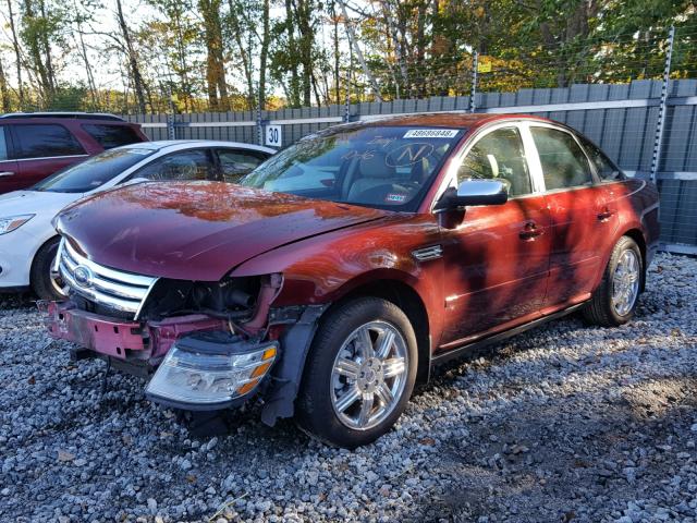 1FAHP24W28G137121 - 2008 FORD TAURUS SEL MAROON photo 2