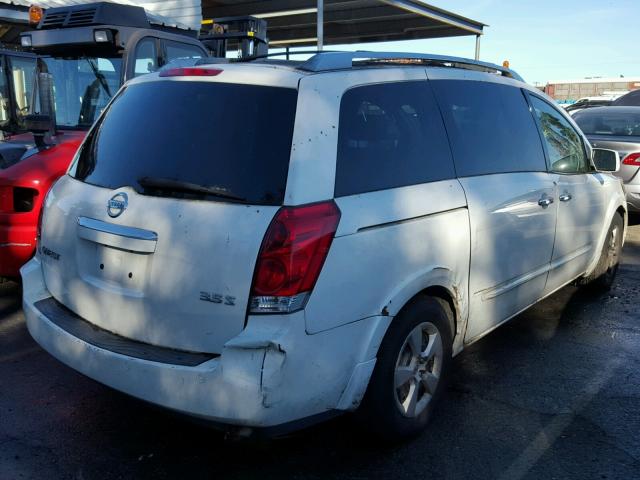 5N1BV28U47N129431 - 2007 NISSAN QUEST S WHITE photo 4