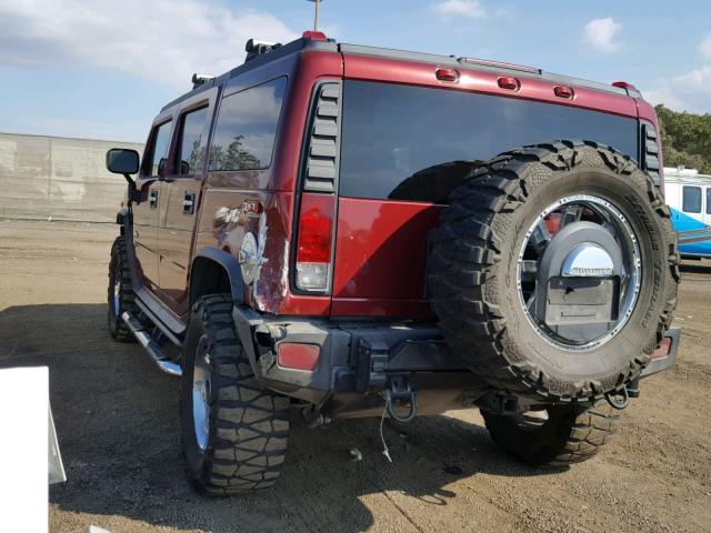 5GRGN23U35H123728 - 2005 HUMMER H2 RED photo 3