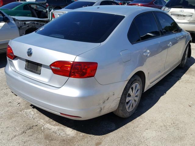 3VW2K7AJ0BM365827 - 2011 VOLKSWAGEN JETTA BASE GRAY photo 4