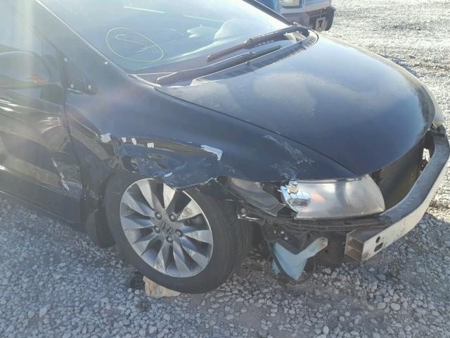 2HGFG12829H503554 - 2009 HONDA CIVIC EX შავი ფოტო 9