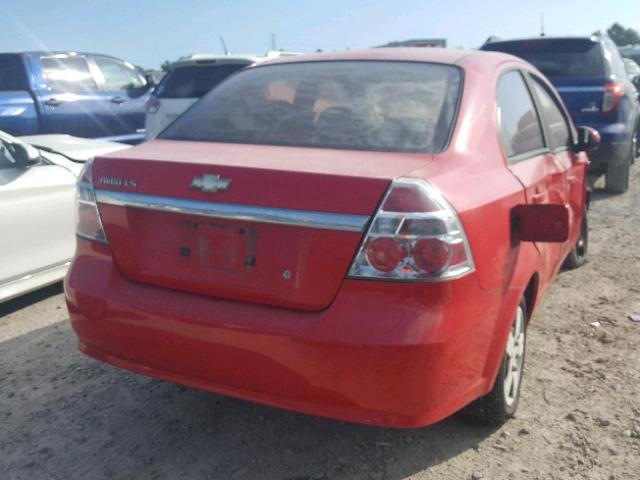 KL1TD56607B143255 - 2007 CHEVROLET AVEO BASE Қызыл фото 4