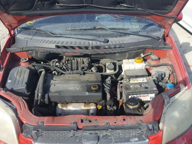 KL1TD56607B143255 - 2007 CHEVROLET AVEO BASE Қызыл фото 7