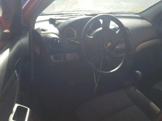KL1TD56607B143255 - 2007 CHEVROLET AVEO BASE Қызыл фото 9