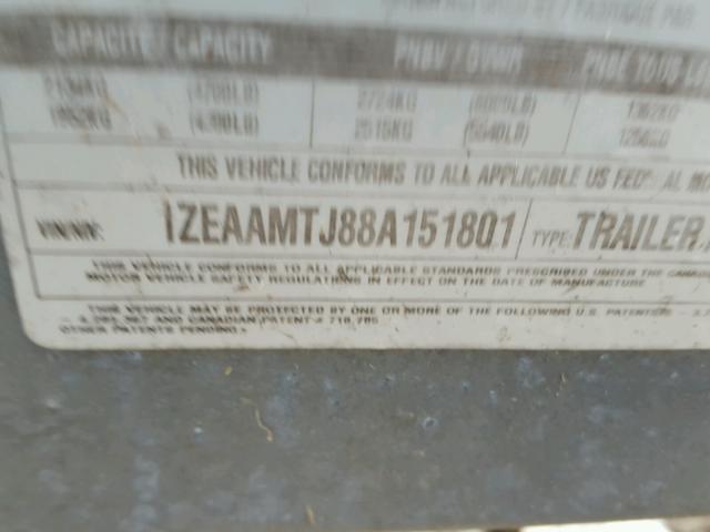 1ZEAAMTJ88A151801 - 2008 LOAD UTILITY GRAY photo 10