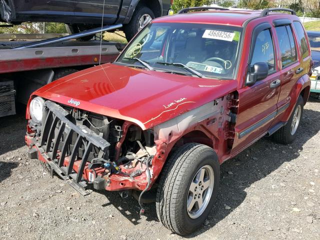 1J4GL38K65W643917 - 2005 JEEP LIBERTY RE RED photo 2