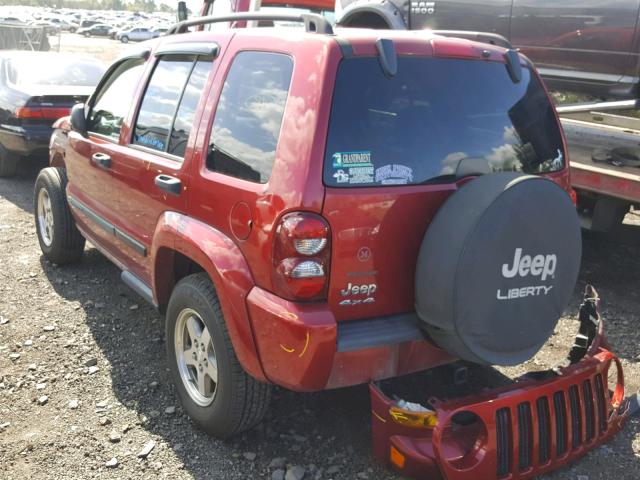 1J4GL38K65W643917 - 2005 JEEP LIBERTY RE RED photo 3