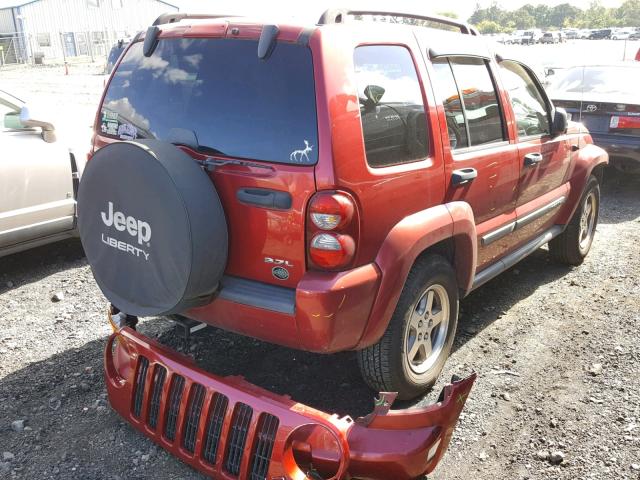 1J4GL38K65W643917 - 2005 JEEP LIBERTY RE RED photo 4