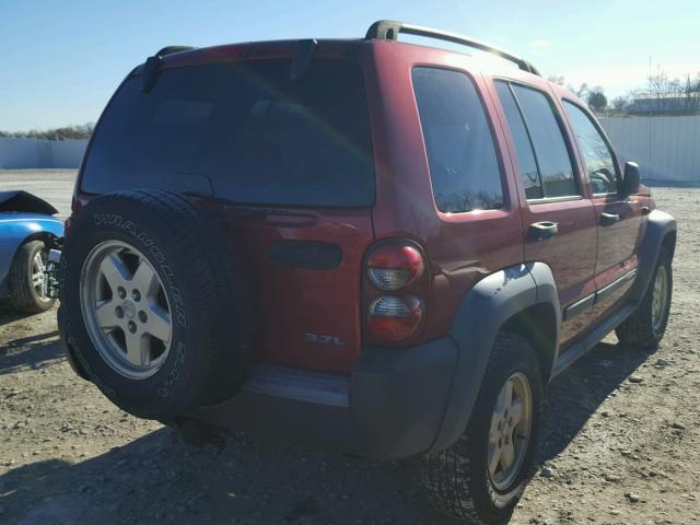 1J4GL48K86W180329 - 2006 JEEP LIBERTY SP RED photo 4