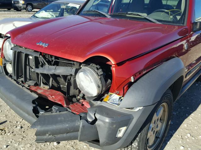 1J4GL48K86W180329 - 2006 JEEP LIBERTY SP RED photo 9